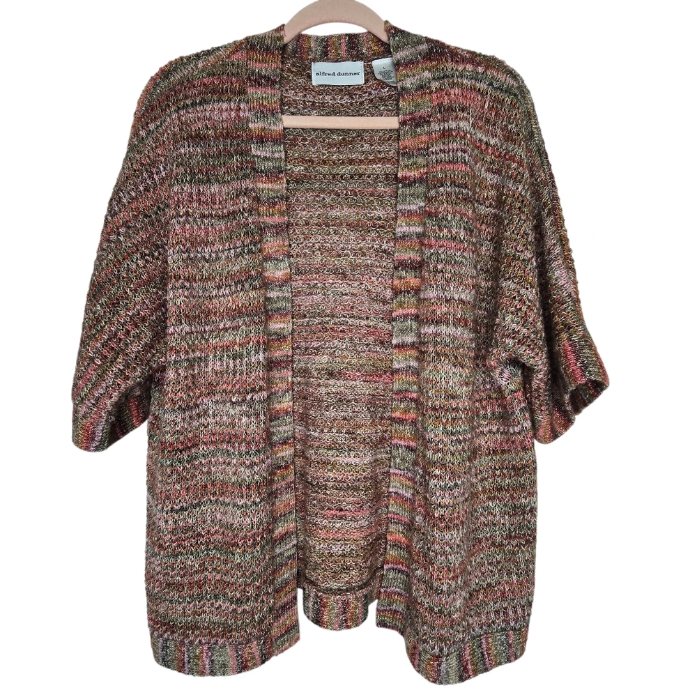 Alfred Dunner marled knit cardigan with an open-front